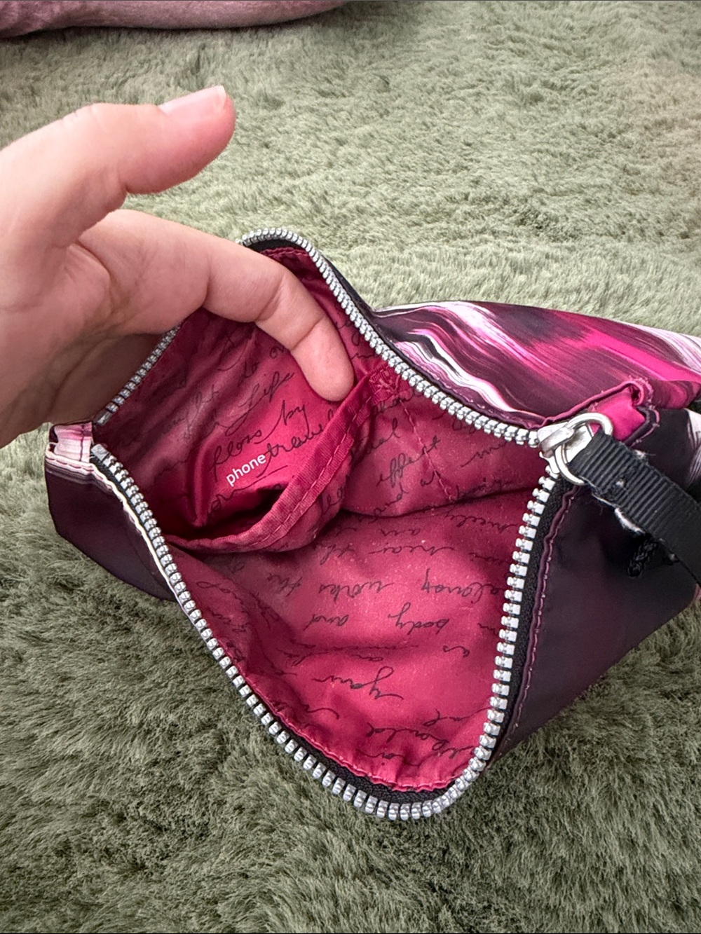 Lululemon Color-Block Pink Abstract Zip Pouch - Picture 5 of 7